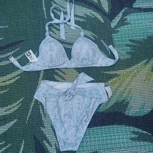 Nwot Blues and Gray snake print bikini